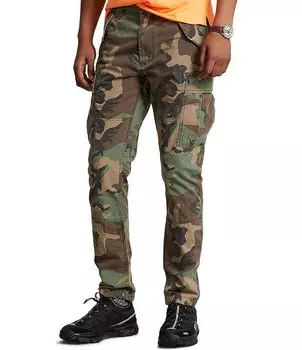 Брюки-карго из парусины с камуфляжным принтом Polo Ralph Lauren, зеленый