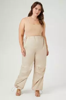 Брюки-карго из поплина больших размеров Forever 21, хаки