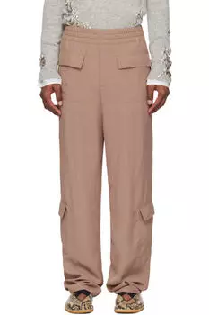 Брюки-карго из розового твила Dries Van Noten