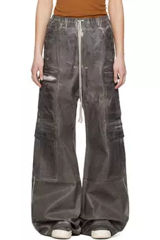 Брюки карго из серого денима Hollywood Double Jumbo Bela Rick Owens DRKSHDW