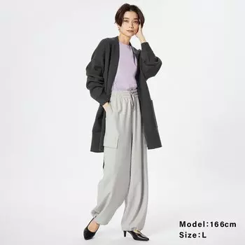 Брюки-карго из смесовой шерсти с парашютом PLST, серый