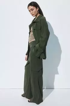 Брюки-Карго из структурной ткани H&M, зеленый