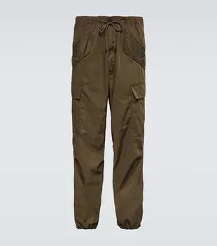 Брюки карго из технического материала pentin Dries Van Noten, хаки