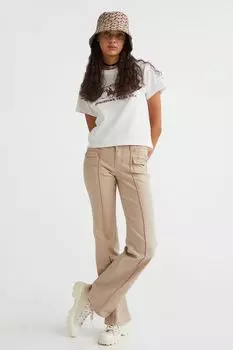Брюки карго из твила H&amp;M, бежевый