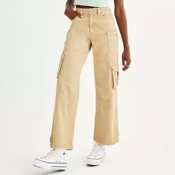 Брюки-карго из твила SO с высокой посадкой и широкими штанинами для юниоров, цвет Texas Beige