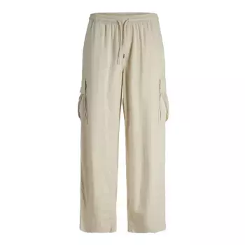 Брюки карго Jack & Jones Bill Nate Linen Blend, бежевый