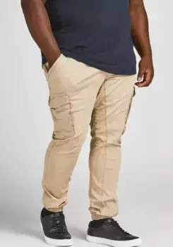 Брюки-карго Jack & Jones PlusSize "PAUL FLAKE", ширина до 48, бежевый