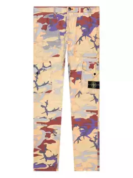 Брюки-карго камуфляжного цвета Stone Island, оранжевый