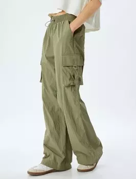 Брюки-карго Koton Wide leg Cargo Pants, хаки