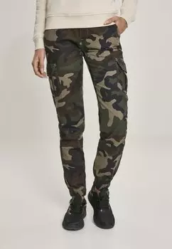 Брюки-карго Ladies High Waist Camo Cargo Pants Urban Classics, цвет woodcamo