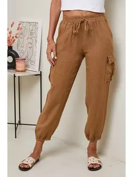 Брюки-карго Le Monde du Lin Leinen-Cargohose, светло-коричневый