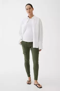 Брюки-Карго Mama узкого кроя H&M, хаки