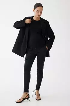 Брюки-Карго Mama узкого кроя H&M, черный