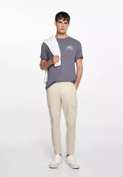 Брюки карго Mango Kids, бежевый