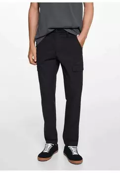 Брюки-карго Mango Kids, черный