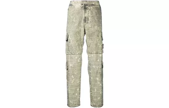 Брюки-карго мужские цвета хаки Stone Island, хаки