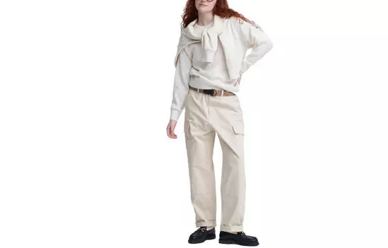 Брюки-карго мужские молочно-белые Uniqlo, слоновая кость