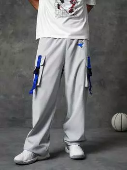 Брюки-карго мужские Shein с карманами по бокам, серый