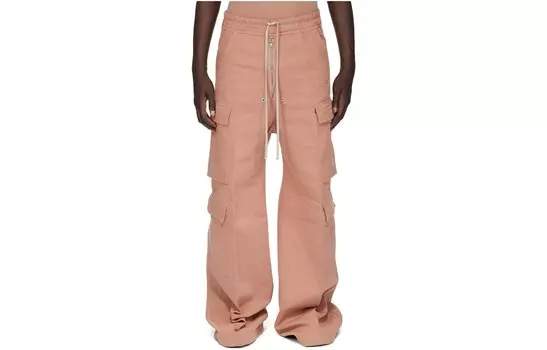 Брюки-карго мужские темно-розовый нубук Rick Owens Drkshdw, темно-розовый
