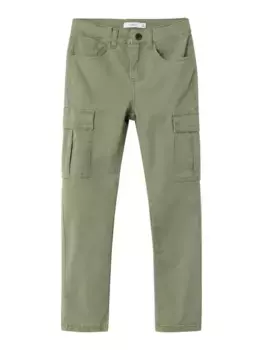 Брюки-карго Name It "NKFROSE HW REG TWI CAR PANT 7505-BM", зеленый