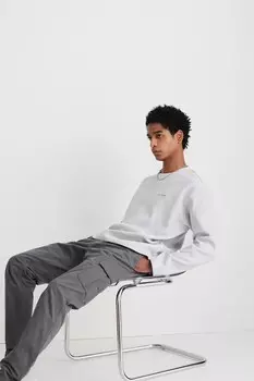 Брюки-Карго облегающего кроя H&M, серый