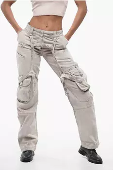 Брюки-карго Off-White Bleached Effect, светло-фиолетовый