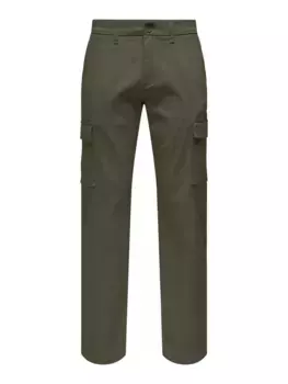 Брюки-карго ONLY & SONS "ONSEDGE-ED CARGO LOOSE PANT", оливковый