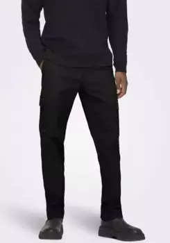 Брюки-карго ONLY & SONS "ONSEDGE-ED CARGO LOOSE PANT", черный