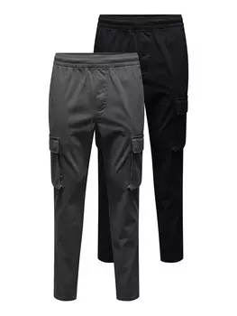 Брюки-карго Only & Sons Regular Cargo Pants ONSCAM, цвет grey/black