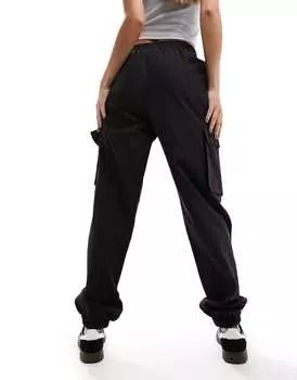 Брюки карго Pieces черного цвета