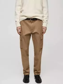 Брюки-карго прямого кроя Mango, цвет Medium Brown