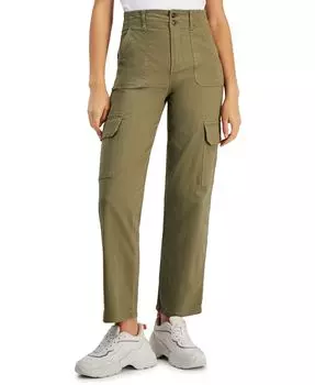 Брюки-карго прямого кроя с высокой посадкой Celebrity Pink, зеленый