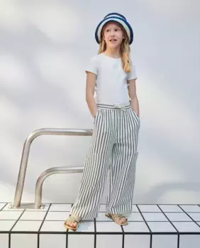 Брюки карго прямого кроя в полоску для девочек Kids El Corte Ingls, синий