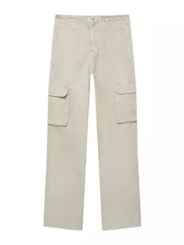 Брюки карго Pull&Bear, экрю
