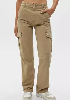 Брюки карго PULL&BEAR, бежевый