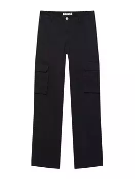Брюки карго Pull&Bear, черный