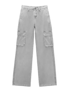 Брюки-карго Pull&Bear Loose fit Cargo Pants, серый