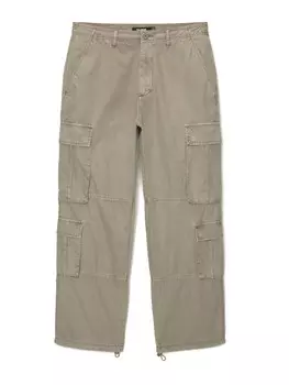 Брюки-карго Pull&Bear Loose fit Cargo Pants, серо-коричневый