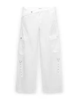 Брюки-карго Pull&Bear Wide leg Cargo Pants, белый