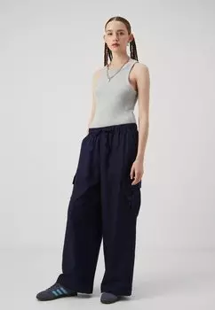 Брюки карго Pull On Drawstring Wide Leg GAP, темно-синие