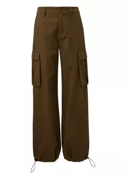 Брюки-карго QS Wide leg Cargo Pants, коричневый