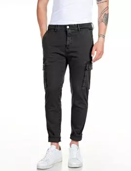 Брюки-карго REPLAY Slim fit Cargo Pants, черный