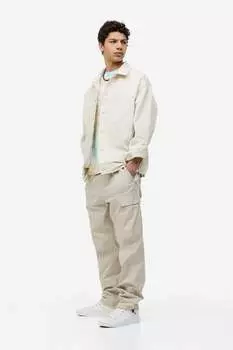 Брюки карго ripstop regular fit H&M, бежевый