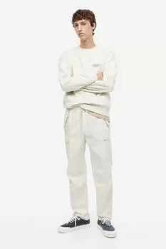 Брюки карго ripstop regular fit H&M, белый