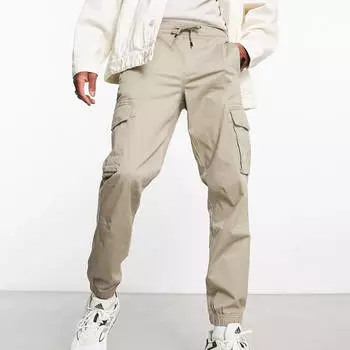 Брюки карго River Island Washed Look, бежевый
