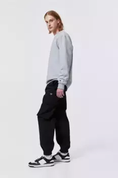 Брюки-карго с эластичными манжетами H&M, черный