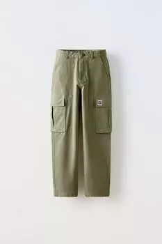 Брюки-карго с этикеткой ZARA, кэмел