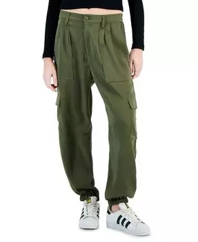 Брюки-карго с атласной окантовкой по краю Celebrity Pink, зеленый