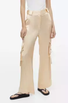 Брюки-карго с блестками H&M, розовый