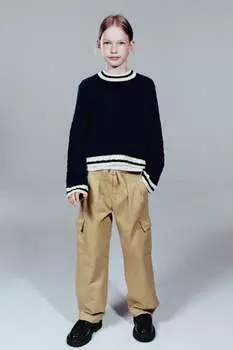 Брюки-карго с дартсами ZARA, кэмел
